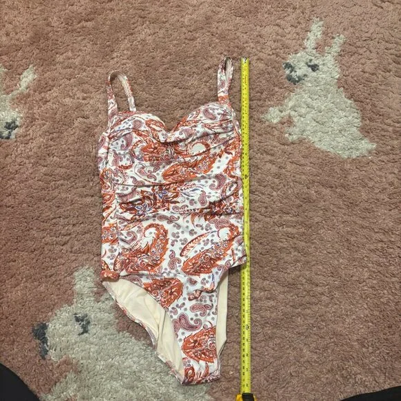 Nip Tuck Swim Size US 8 Floral One Piece Paisley Copper Swimsuit Multi-Fit Cup - Picture 6 of 6
